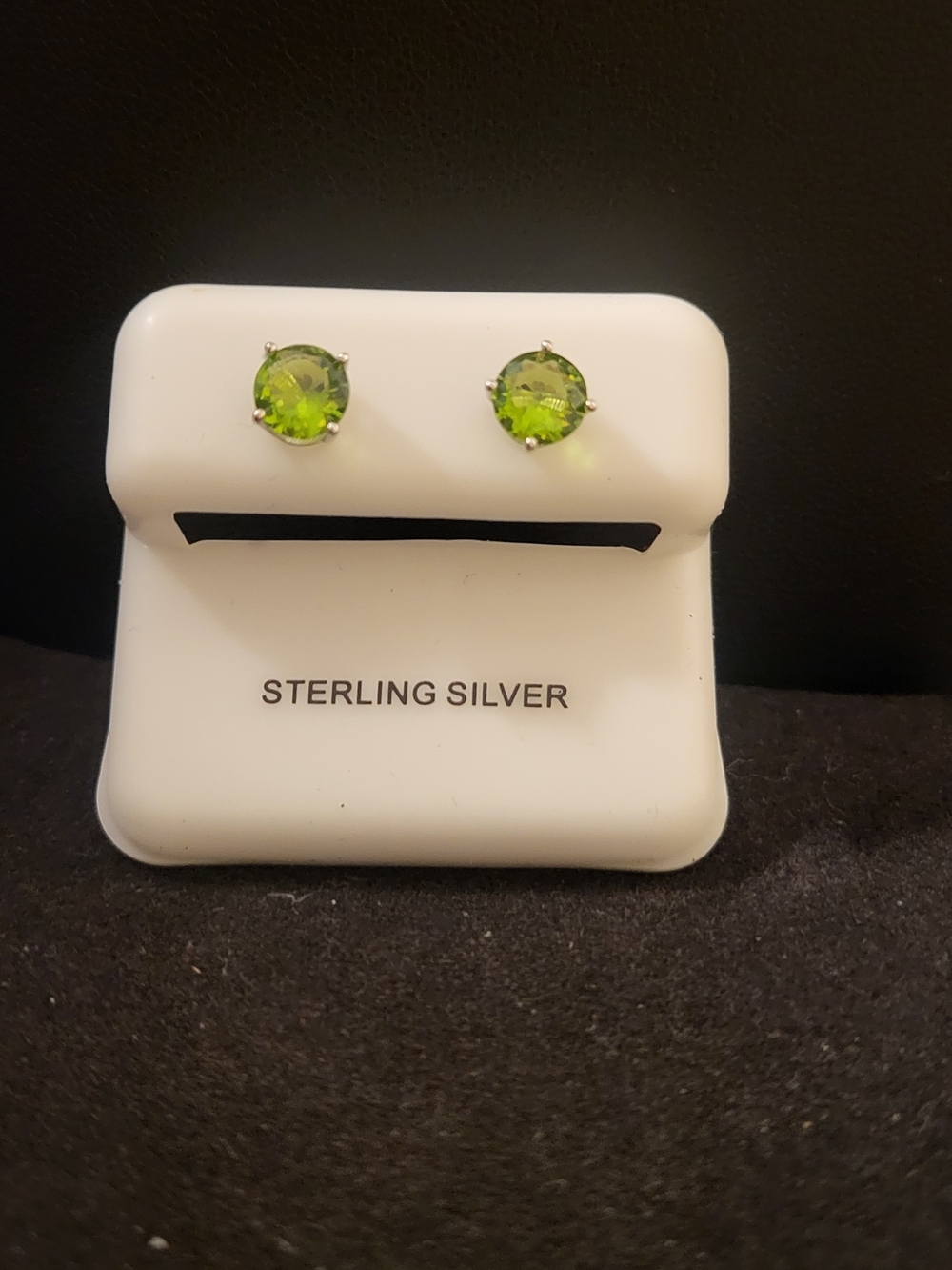 Sterling Silver Peridot Green Stud Earrings 5.8 MM